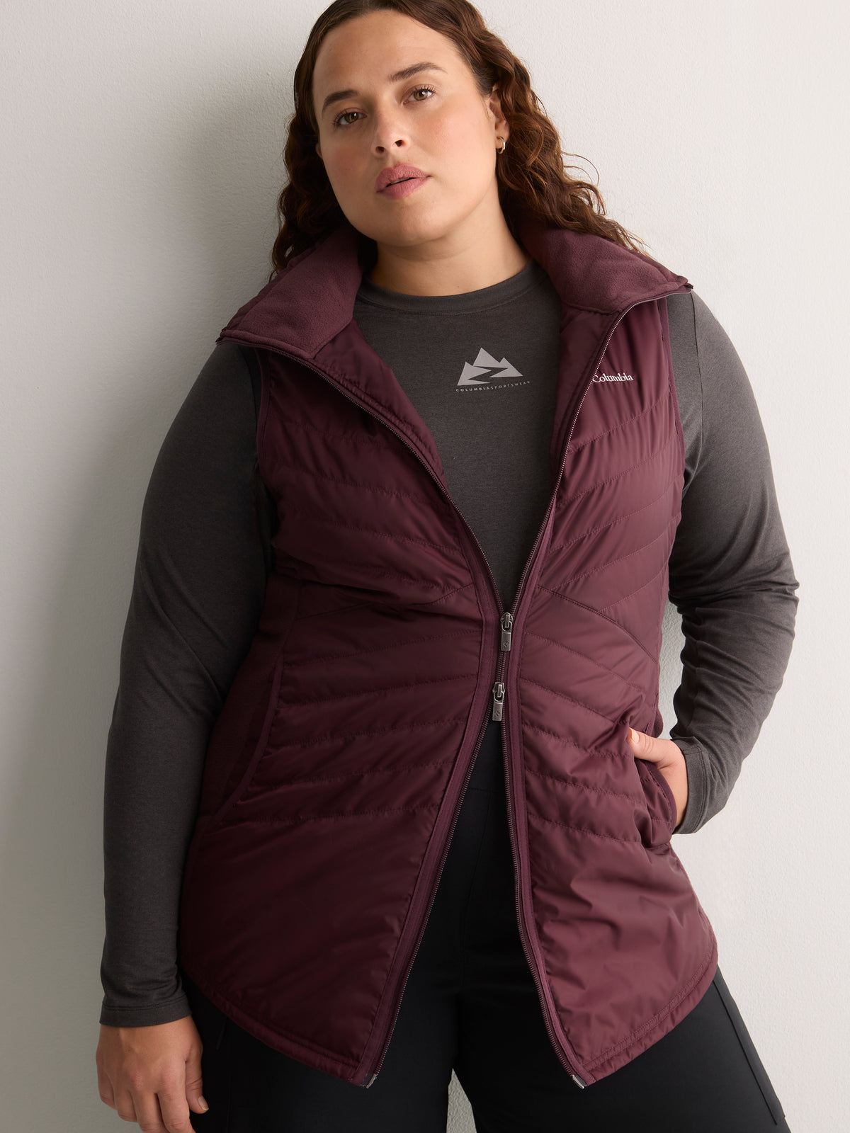 Mix It Around Long Vest II - Columbia