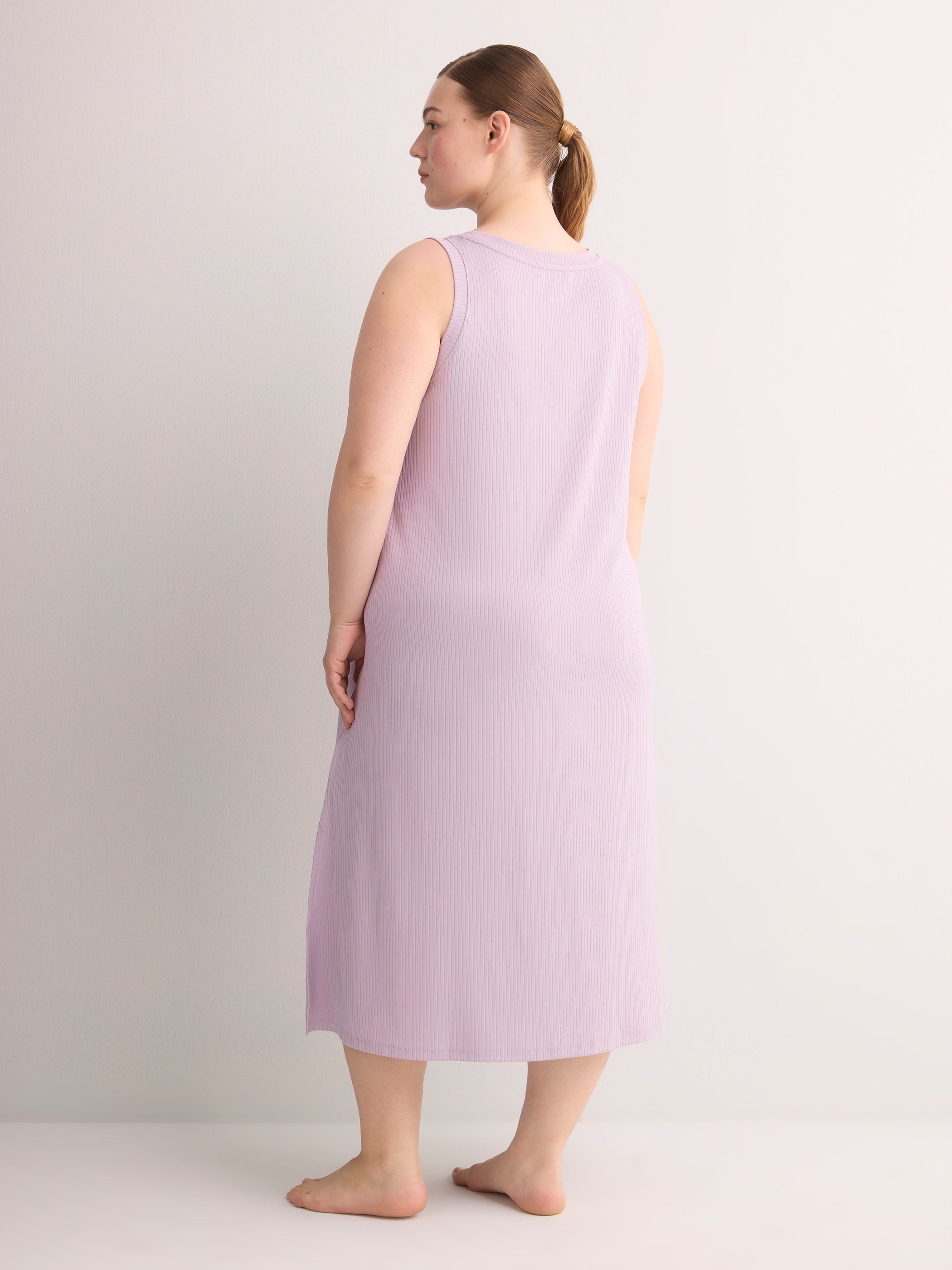 Sleeveless Long Rib Knit Sleepshirt - ti Voglio
