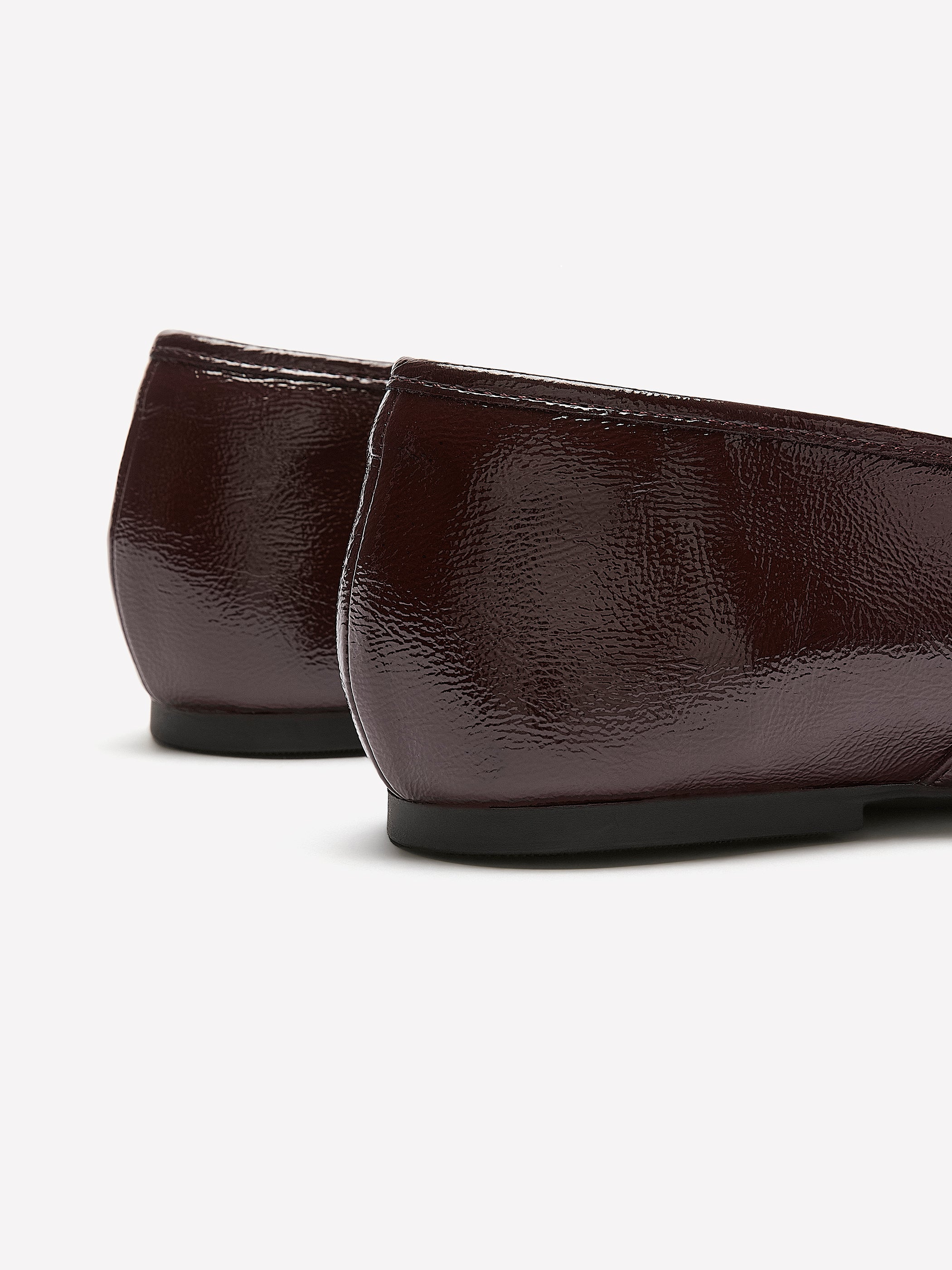 Wide Width, Acora Burgundy Faux Leather Ballerina with Strap