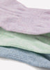 Heather Knit Ankle Socks with Extended Tab, Set of 3 - Active Zone