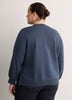 Loose Crew-Neck Fleece Sweatshirt with Long Balloon Sleeves