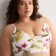 Floral V-Neck Crop Bikini Top