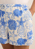 Sea-Print Cotton Pull-On Short