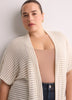 Relaxed-Fit Short-Sleeve Crochet Tunic Cardigan