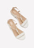 Extra Wide Width, Low Block-Heel Beaded Sandal