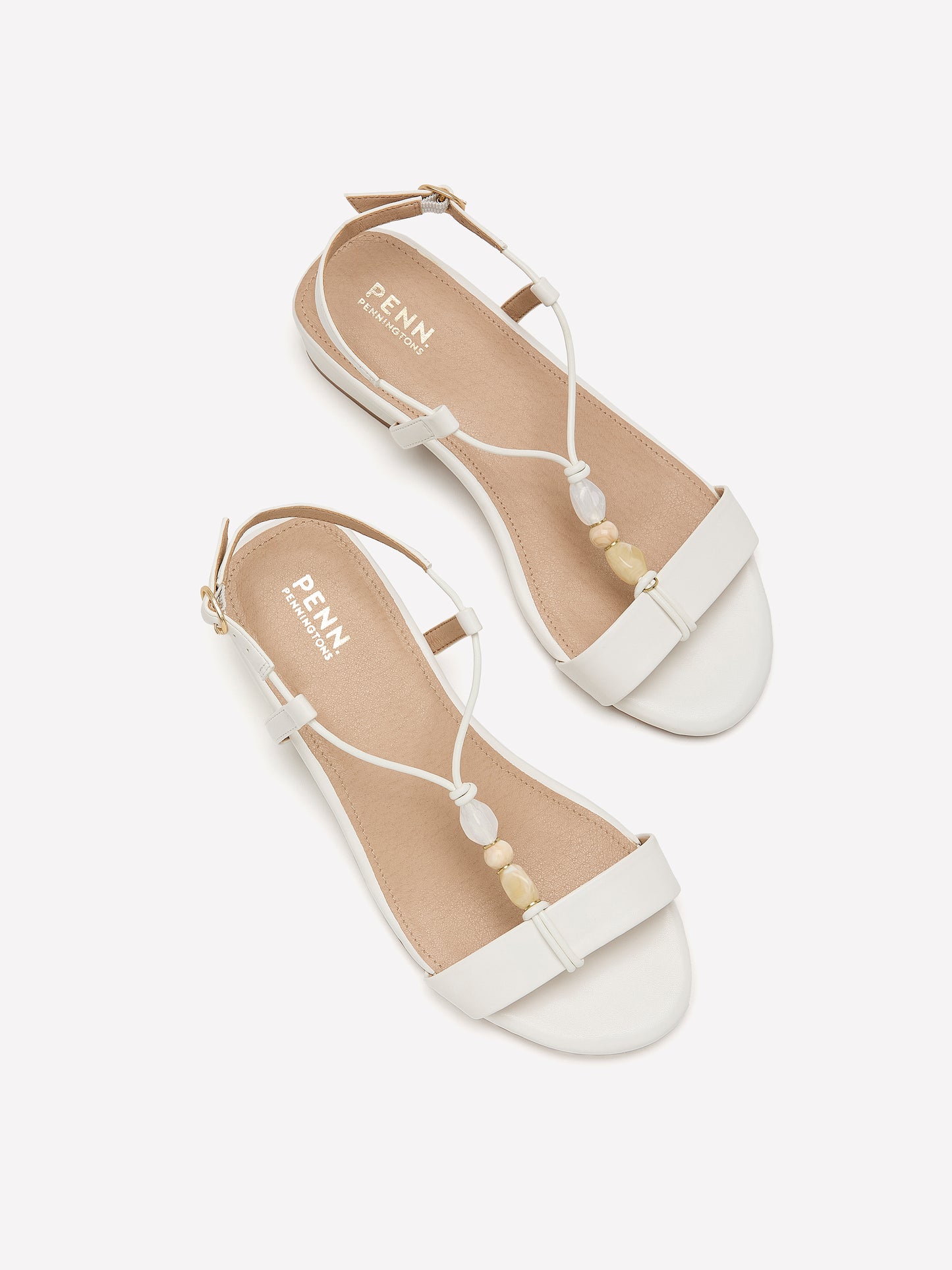 Extra Wide Width, Low Block-Heel Beaded Sandal