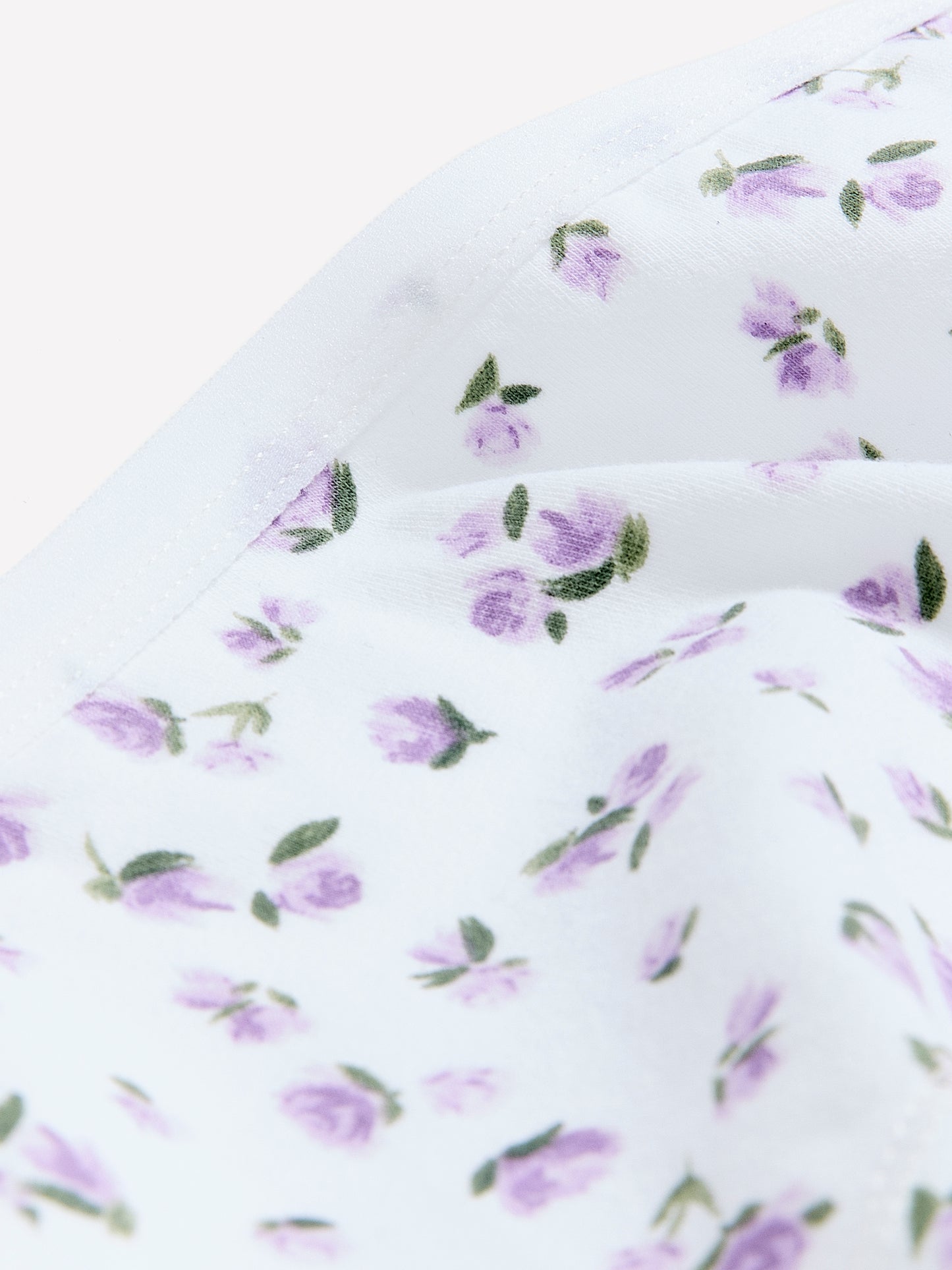 White Floral-Print Cotton Full Brief - ti Voglio