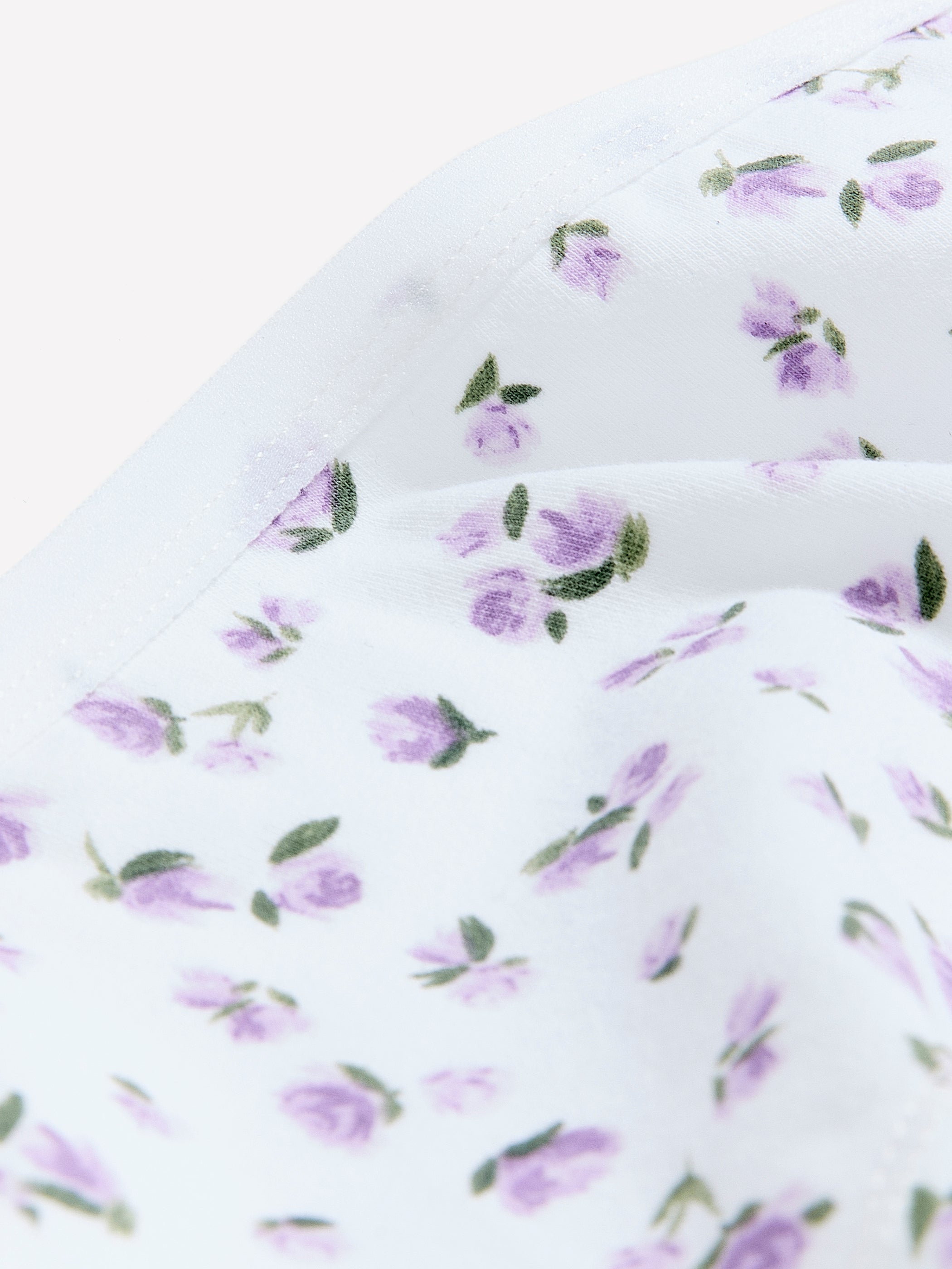 White Floral-Print Cotton Full Brief - ti Voglio