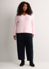 Pink Loose V-Neck Sweater