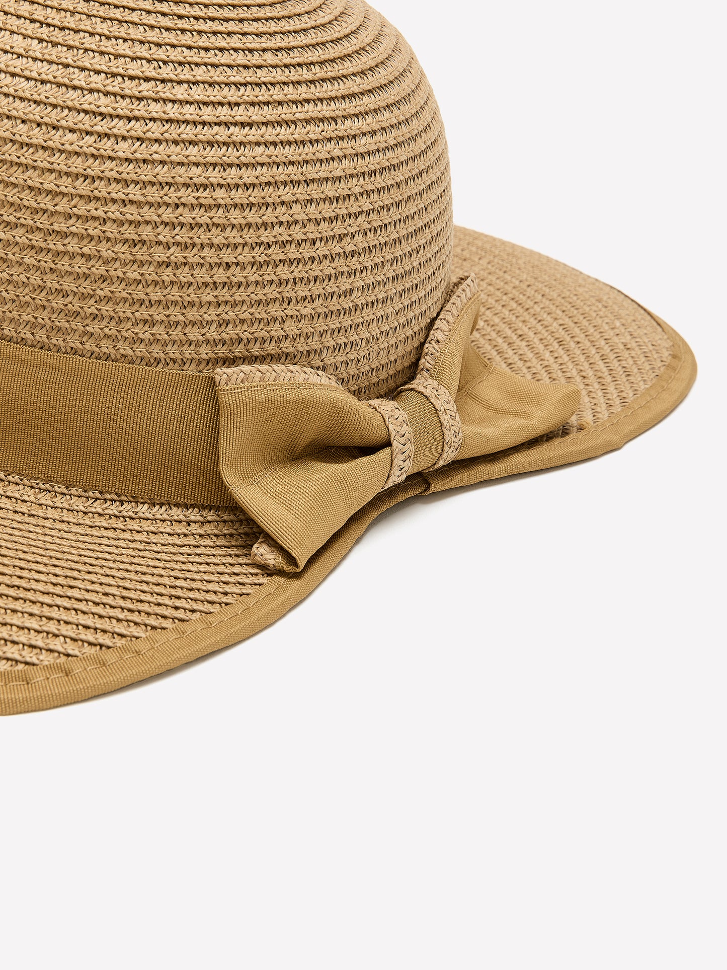 Straw Hat with Bow at Back