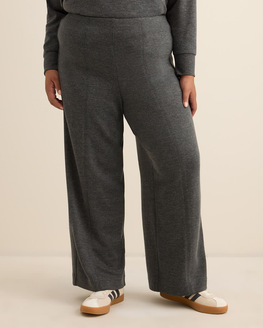 Pull-On Wide-Leg Knit Pant