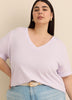Responsible, V-Neck Boyfriend Tee with Slits