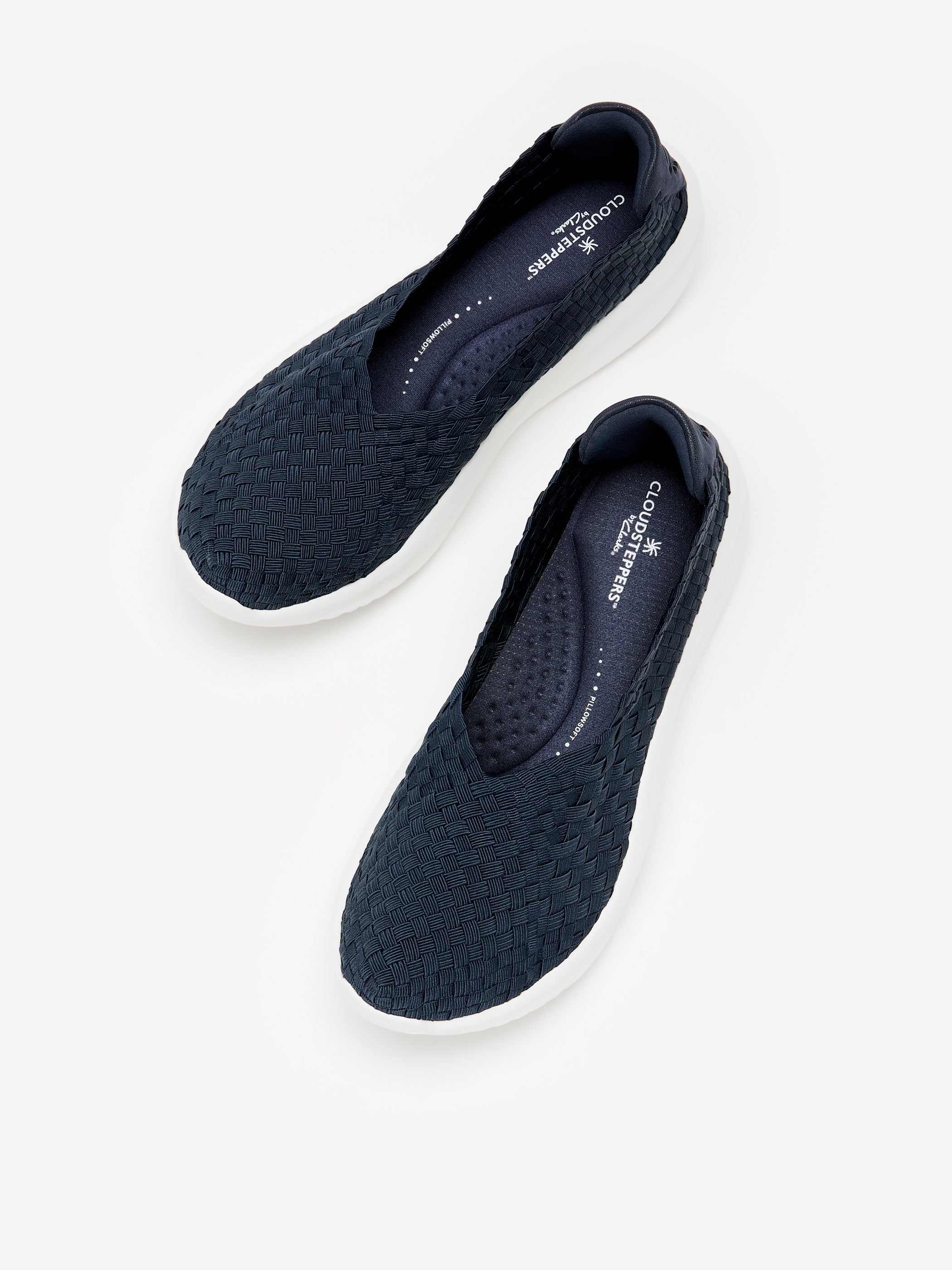 Chaussure bleue tissée Solevana Jane, pied large - Clarks