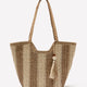 Straw Tote Bag with Beads