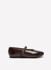 Wide Width, Acora Burgundy Faux Leather Ballerina with Strap