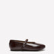 Wide Width, Acora Burgundy Faux Leather Ballerina with Strap