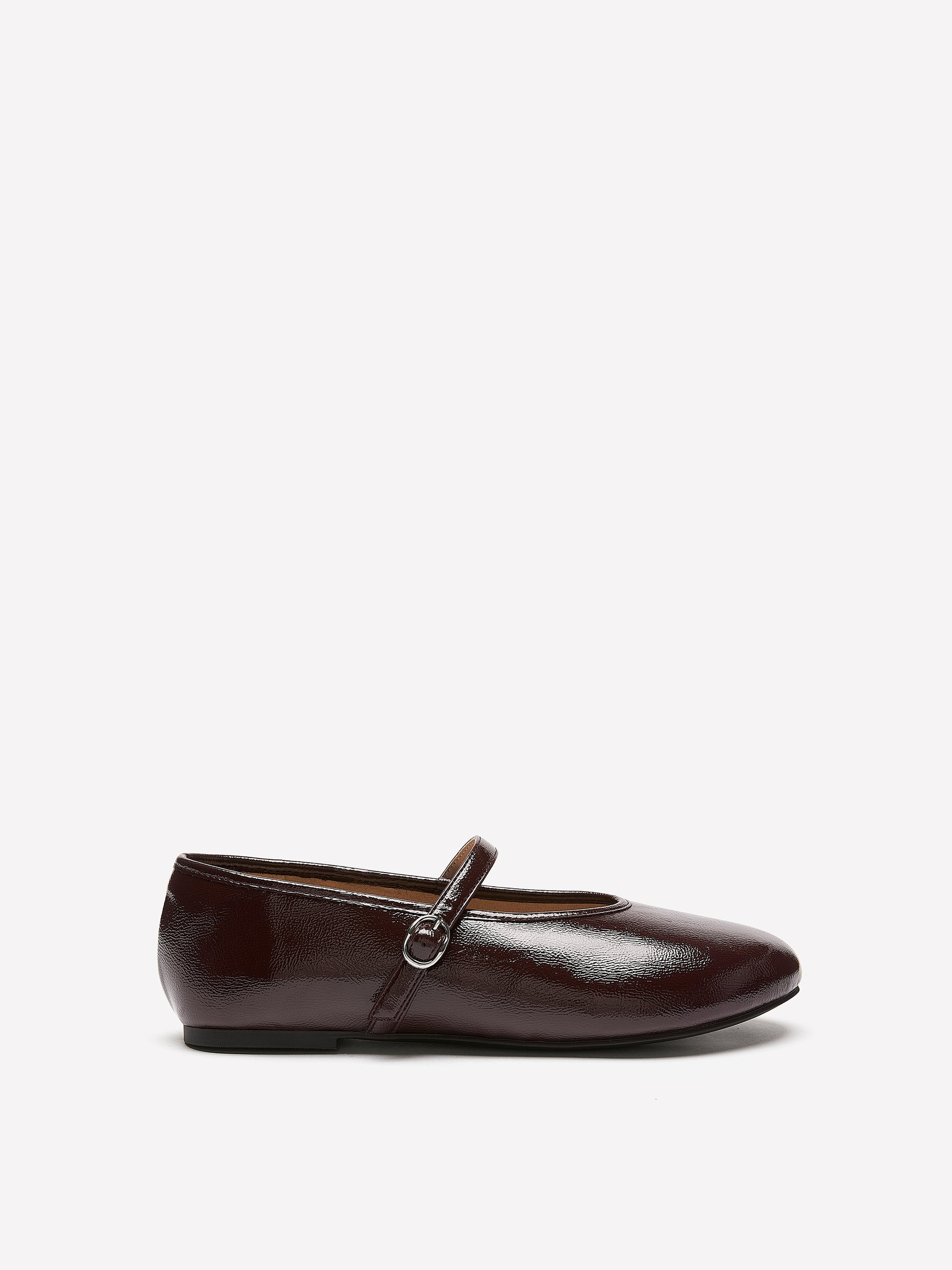 Wide Width, Acora Burgundy Faux Leather Ballerina with Strap
