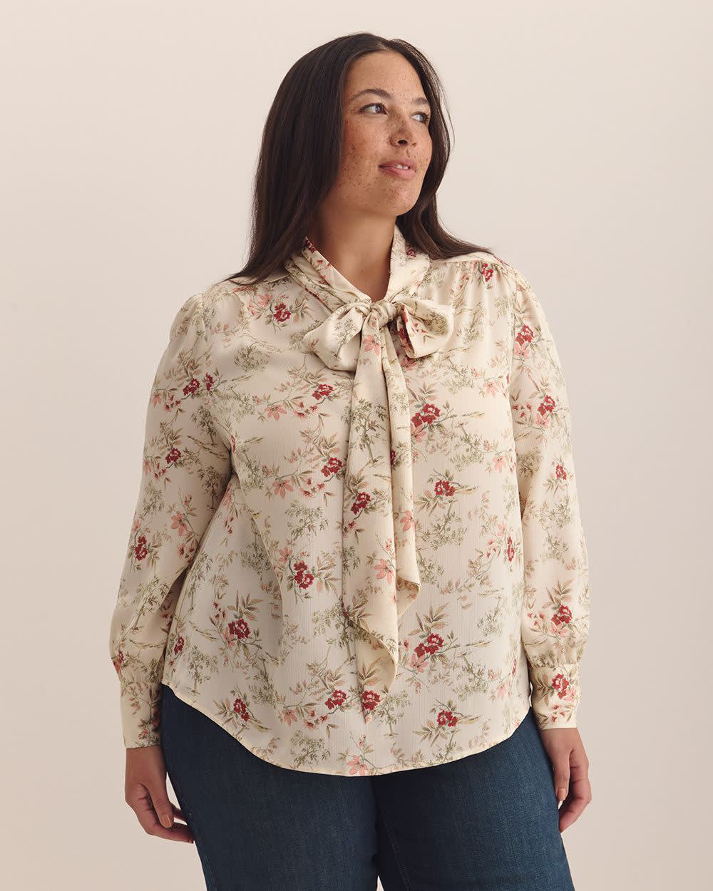 Feminine Scarf Blouse - Addition Elle