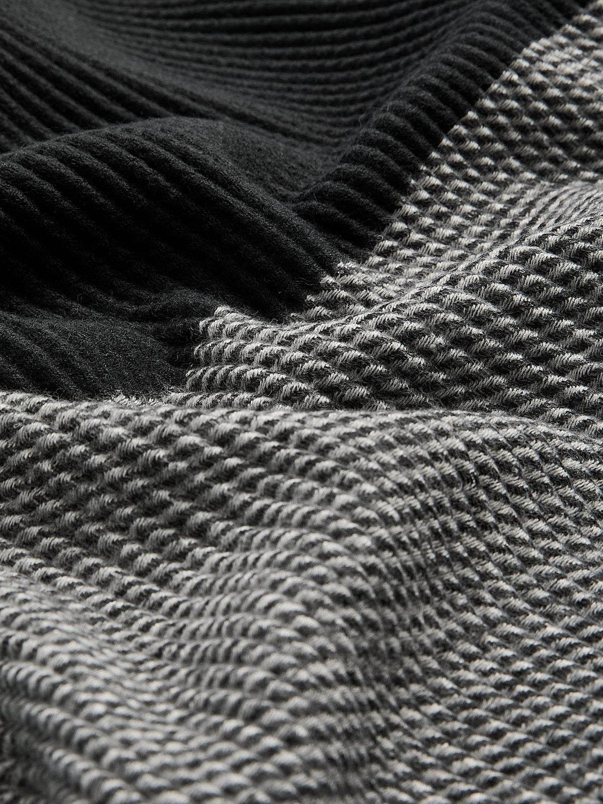 Super Soft Colourblock Pleated Scarf