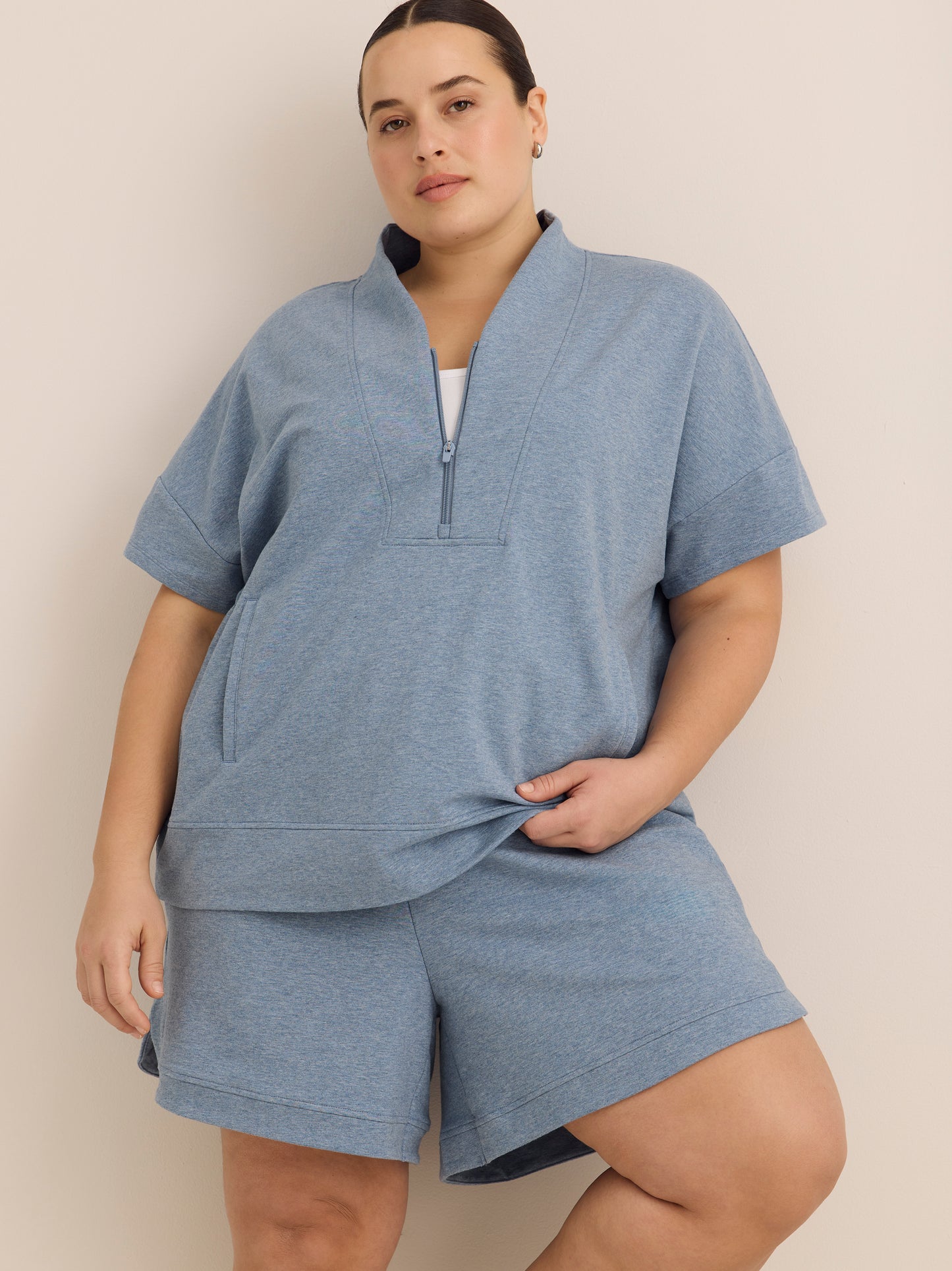 French Terry Tulip-Hem Bermuda Short - Active Zone