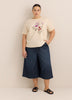 Light Cotton Mid-Rise Denim Culotte Pants - d/C JEANS