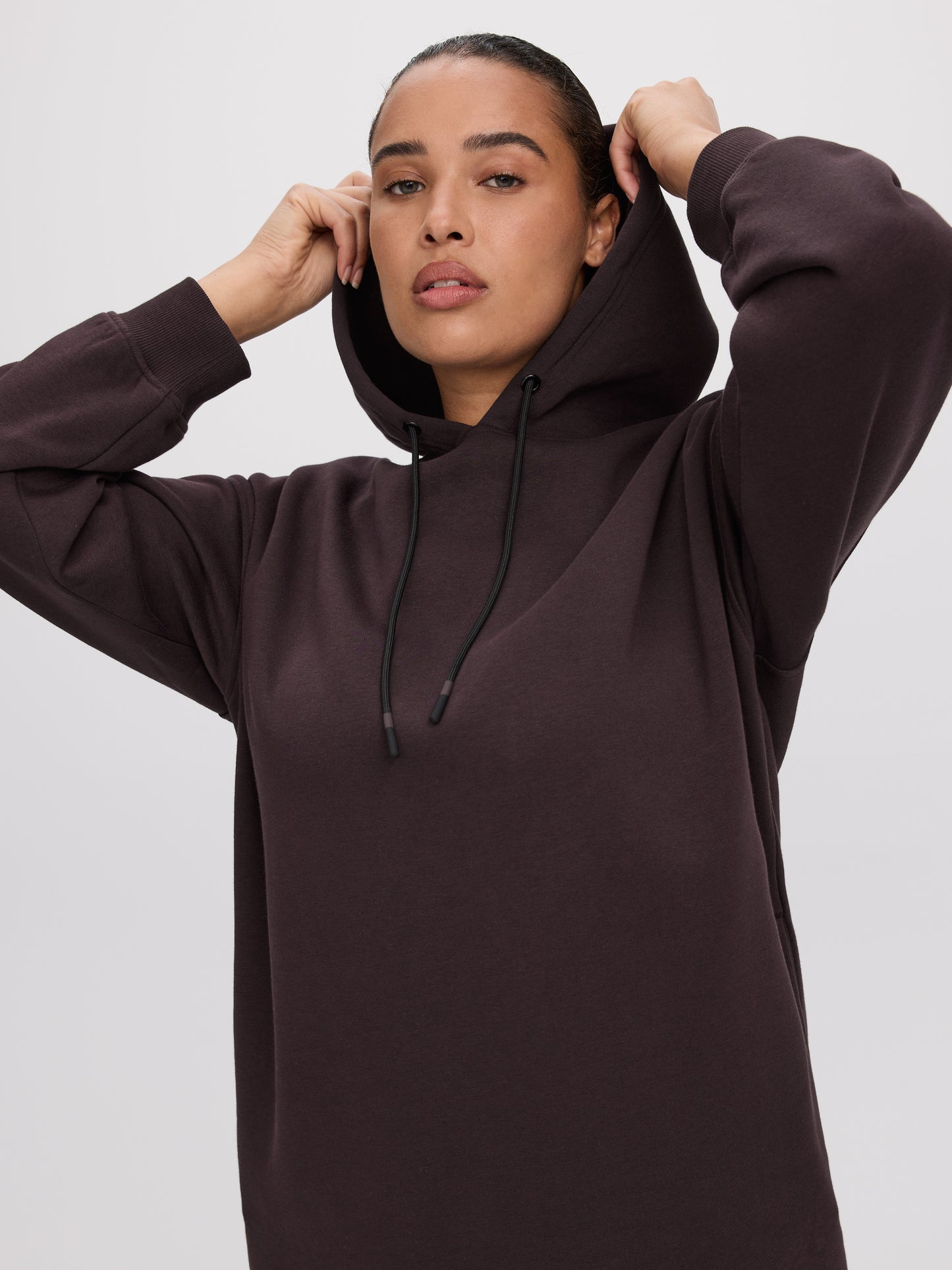 French Terry Hooded Midi Dress - Hyba