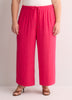 Linen-Blend Wide-Leg Crop Pant with Drawstring at Waistband