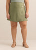 Linen-Blend Buttoned Skort