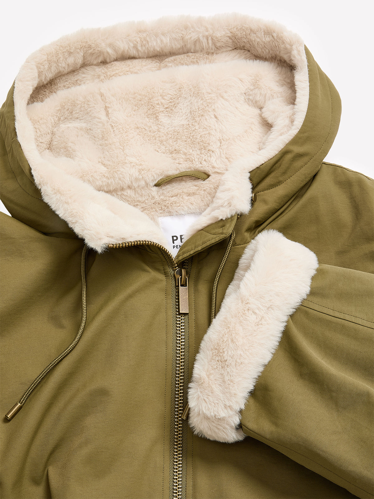 Olive Faux-Fur Lined Hooded Parka