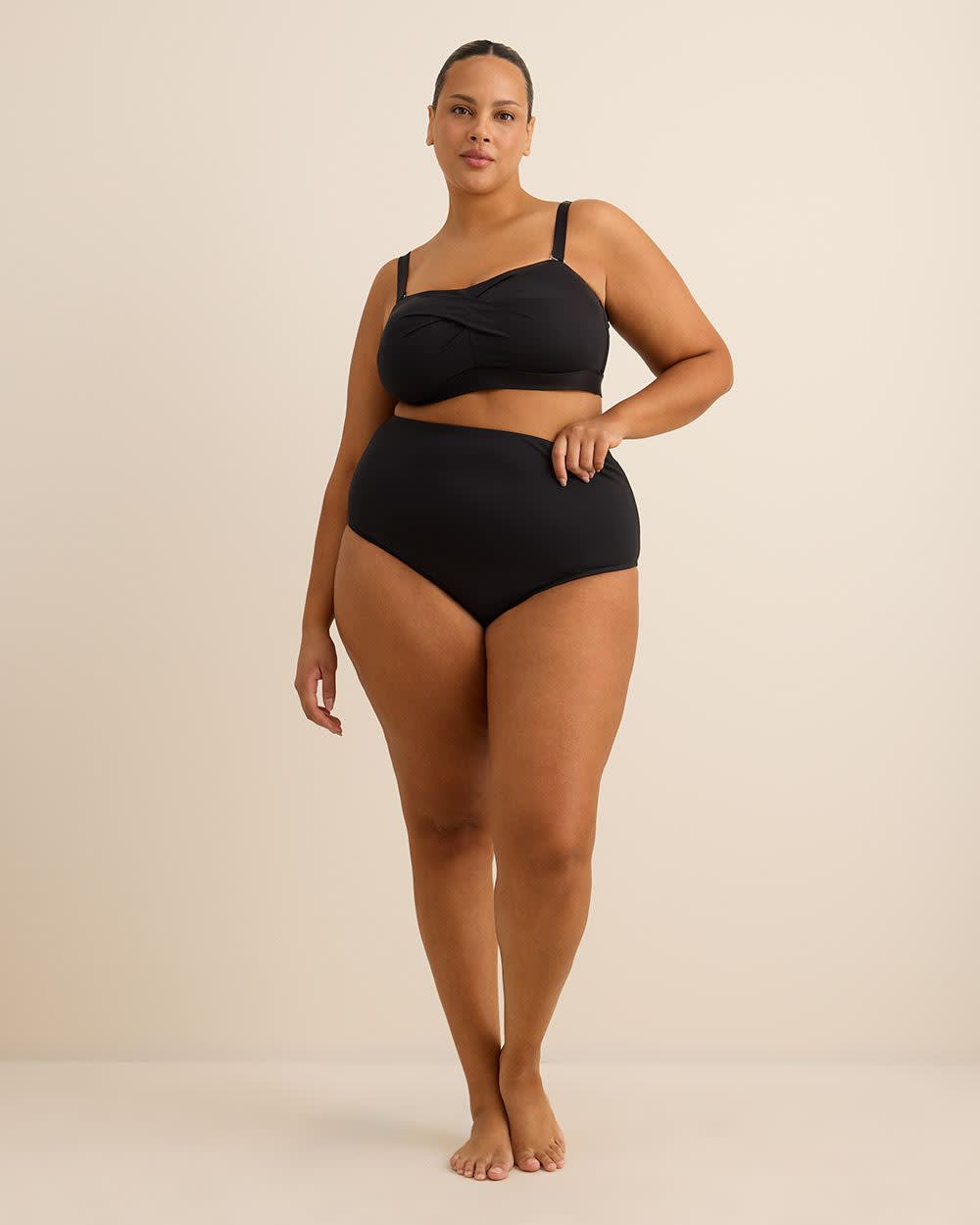 Culotte de maillot taille haute noire