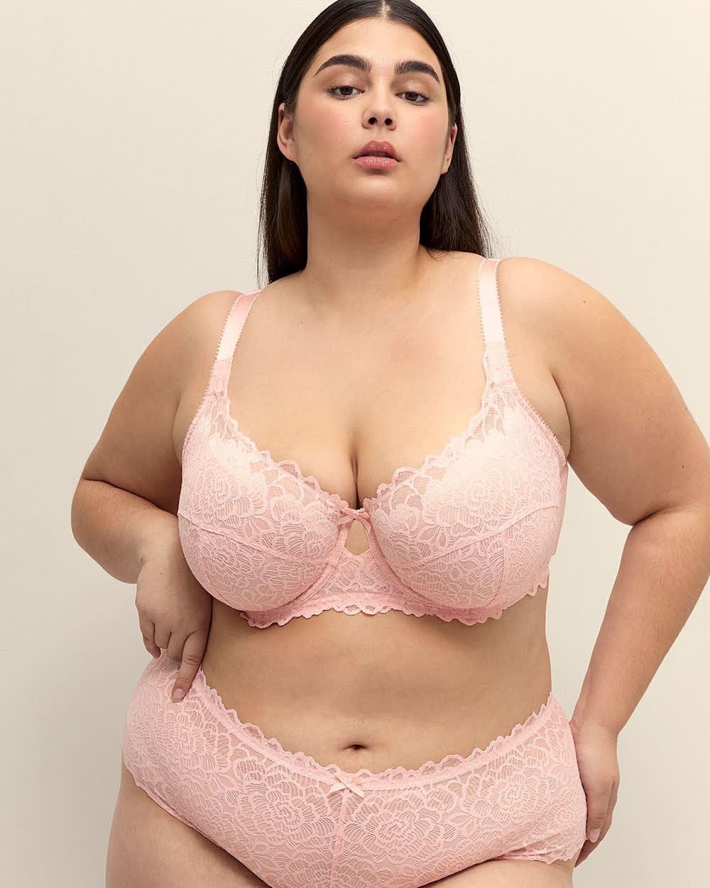 Pink Lace Underwire Bra - Déesse Collection