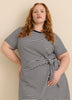 Responsible, Striped Short-Sleeve Dress with Knot