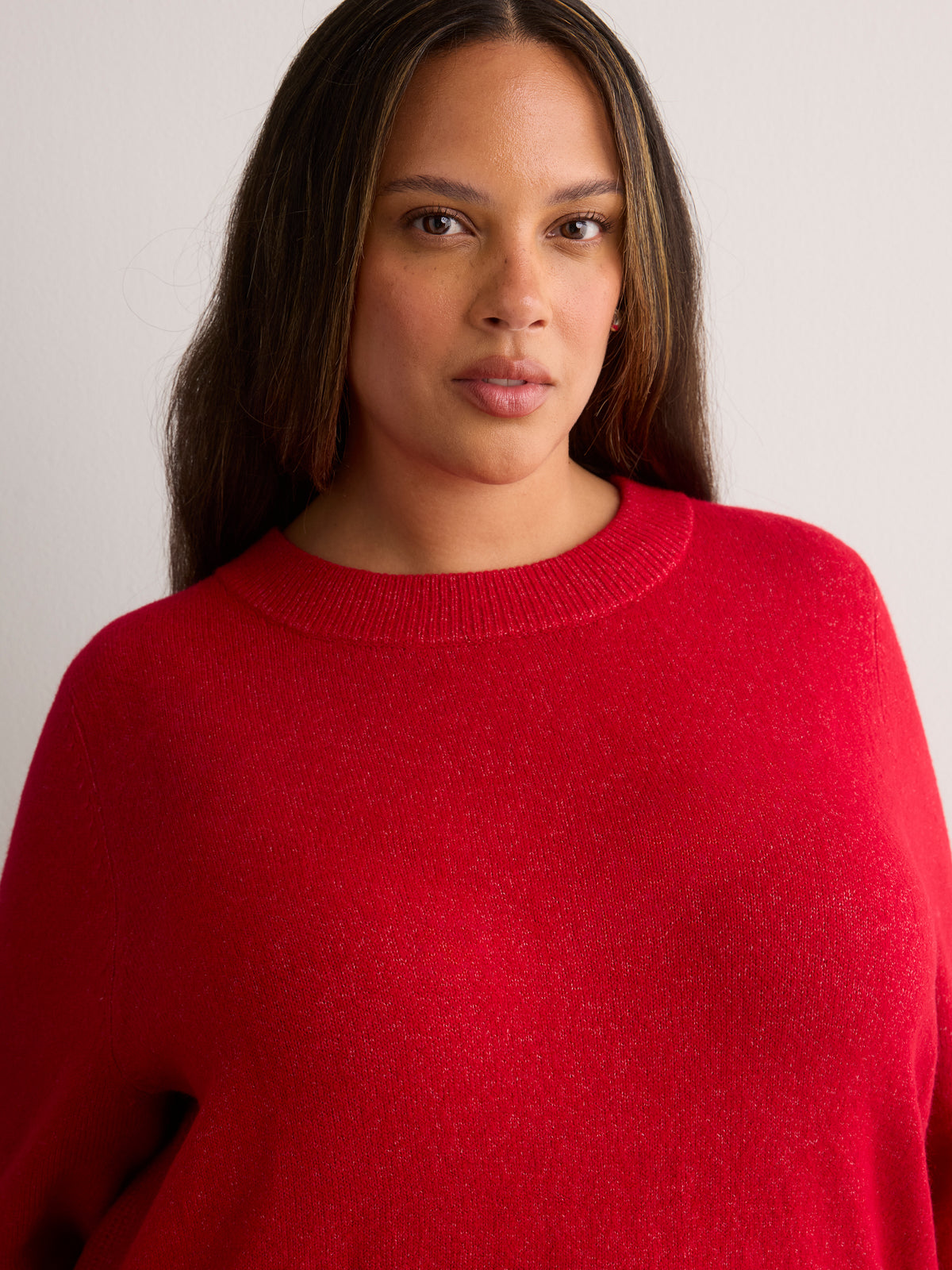 Crew-Neck Tunic Sweater