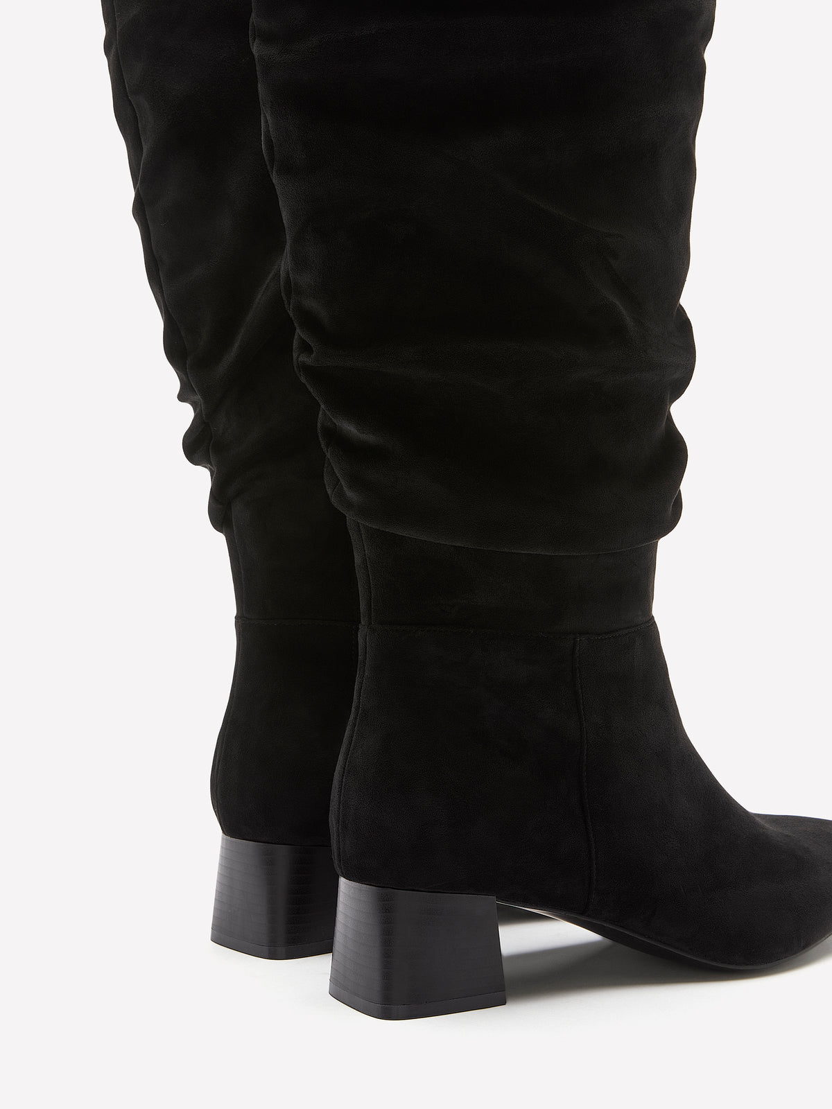 Extra Wide Width, Microsuede Mid-Heel Tall Slouchy Boot