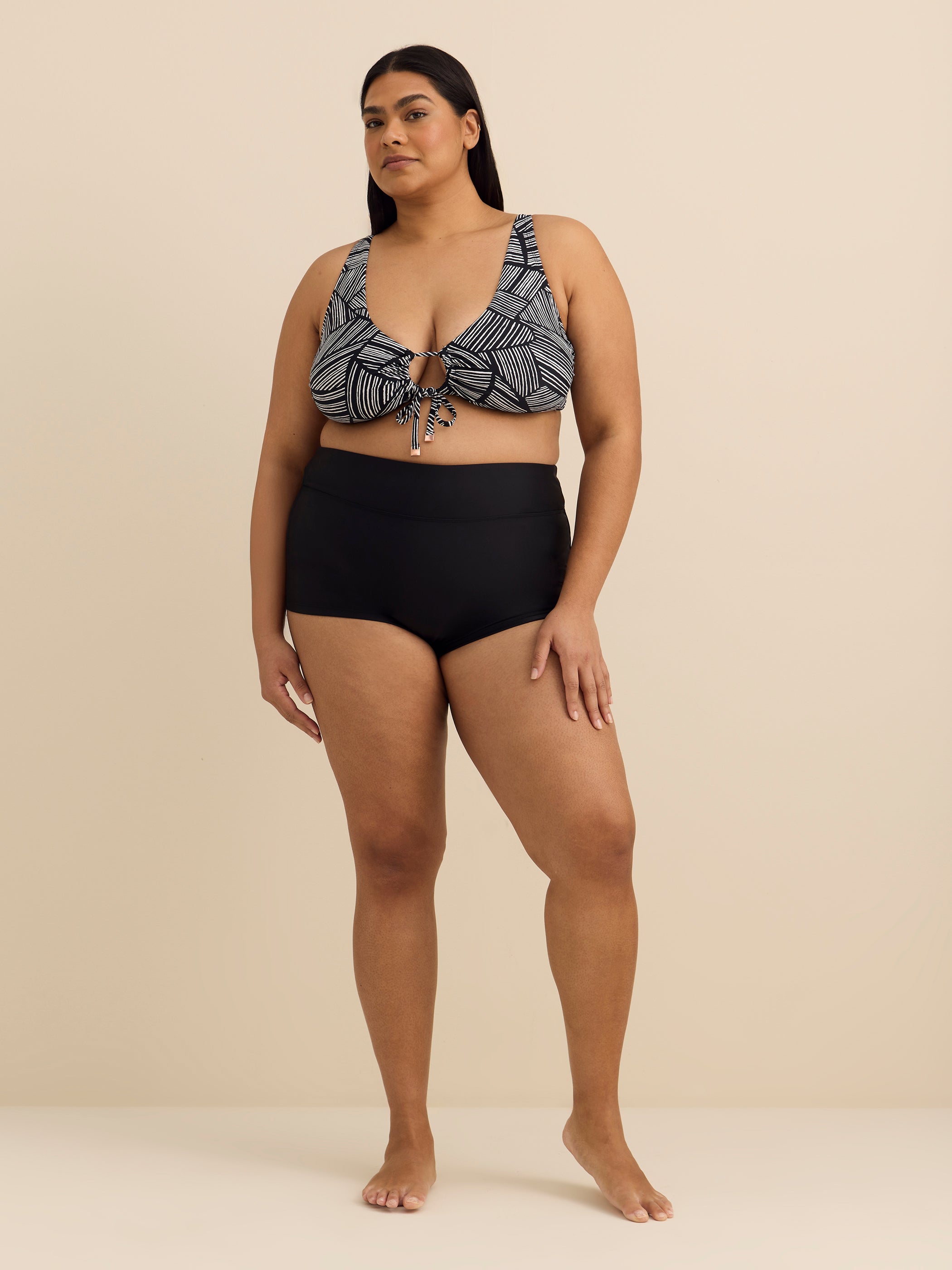 Short-maillot noir taille haute Doheny - Raisins Curve