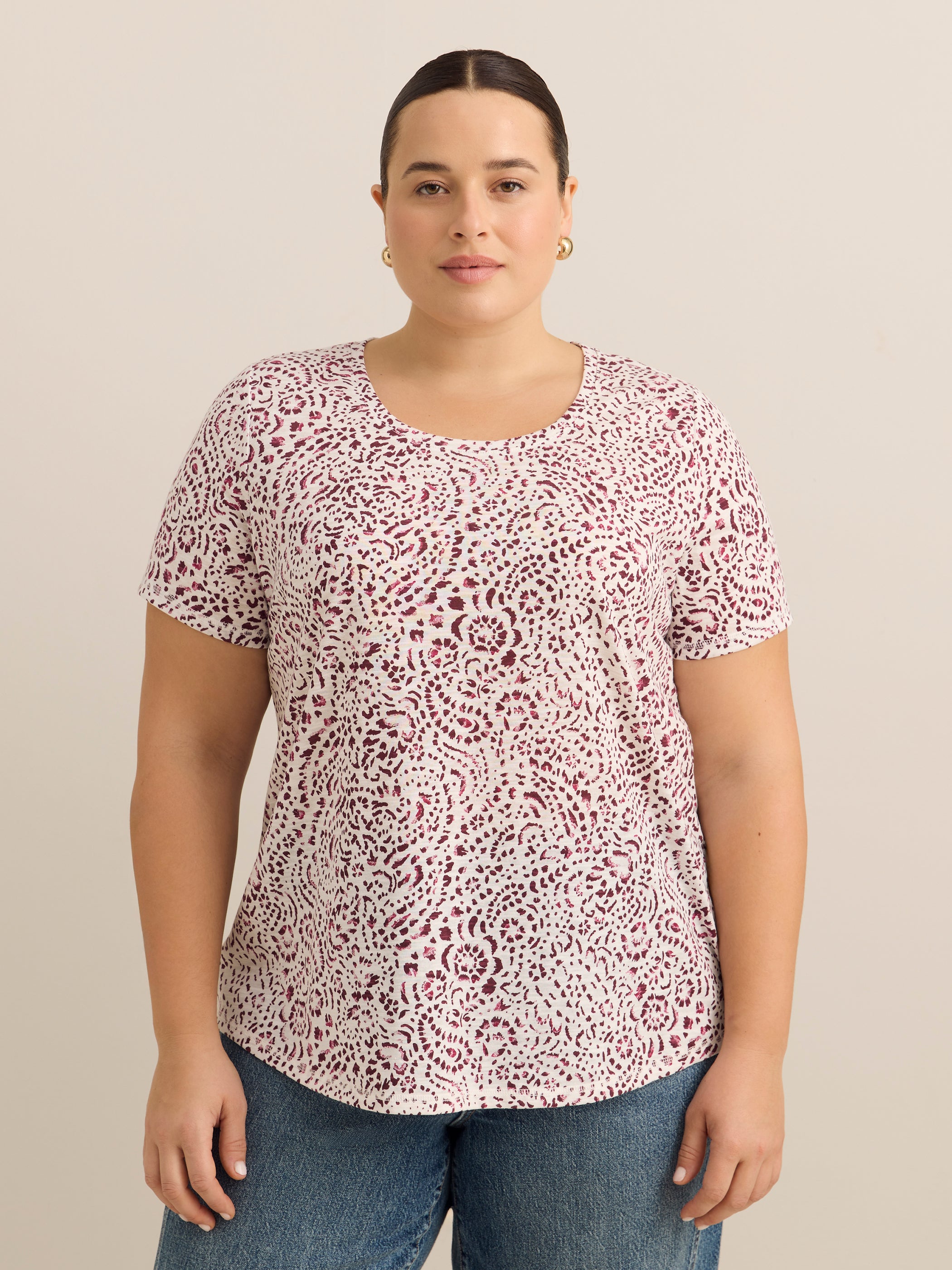 Curvy-Fit Short-Sleeve Crew-Neck Tee