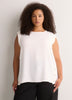 Responsible, Straight Extended-Sleeve Silky Blouse with Decorative Buttons