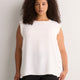 Responsible, Straight Extended-Sleeve Silky Blouse with Decorative Buttons