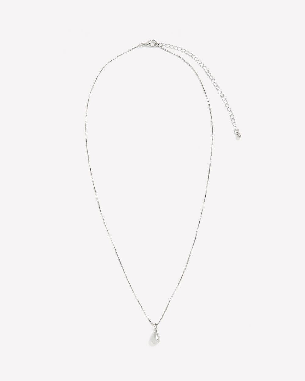 Short Dainty Necklace with Teardrop Pendant