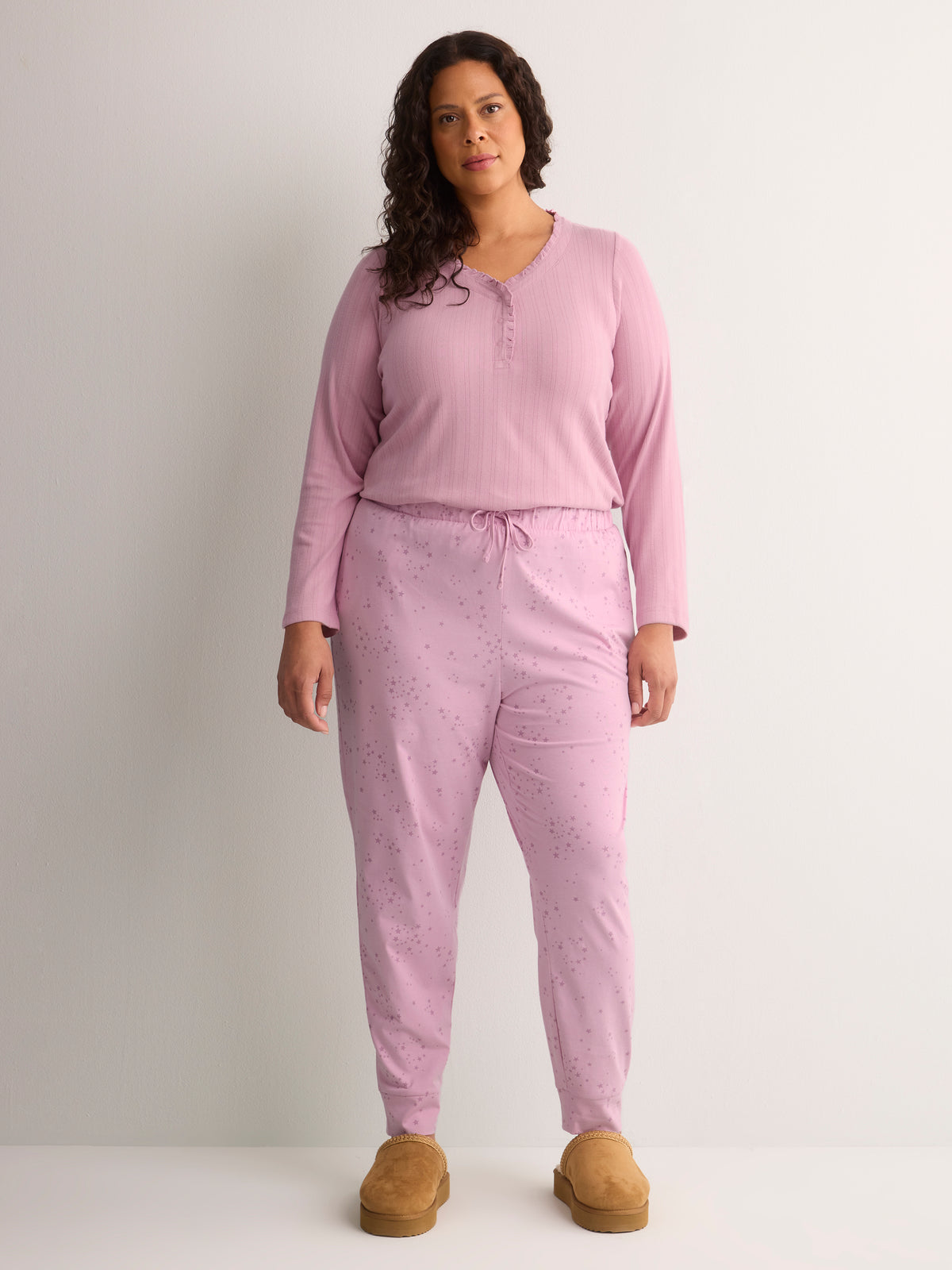 Modern-Fit Pointelle Henley Sleep Top - tiVOGLIO
