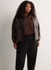 Black Workleisure Barrel-Leg Pull-On Pant