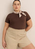 Crewneck Short-Sleeve Knit Top