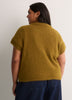 Loose Extended-Sleeve Fuzzy Yarn Short Sweater