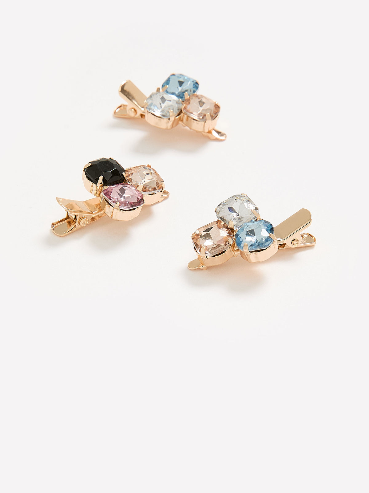 Three-Stone Barrettes, Set of 3