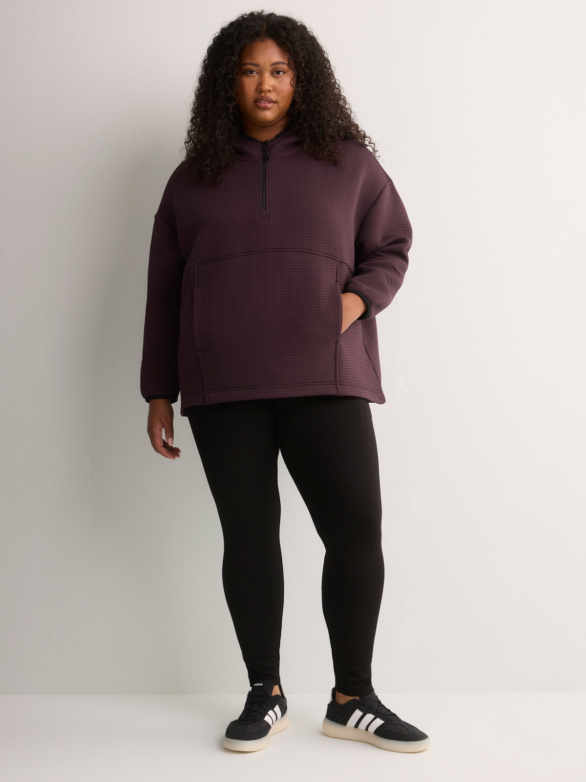 Cloud Waffle Hooded Half-Zip Sweatshirt - Active Zone