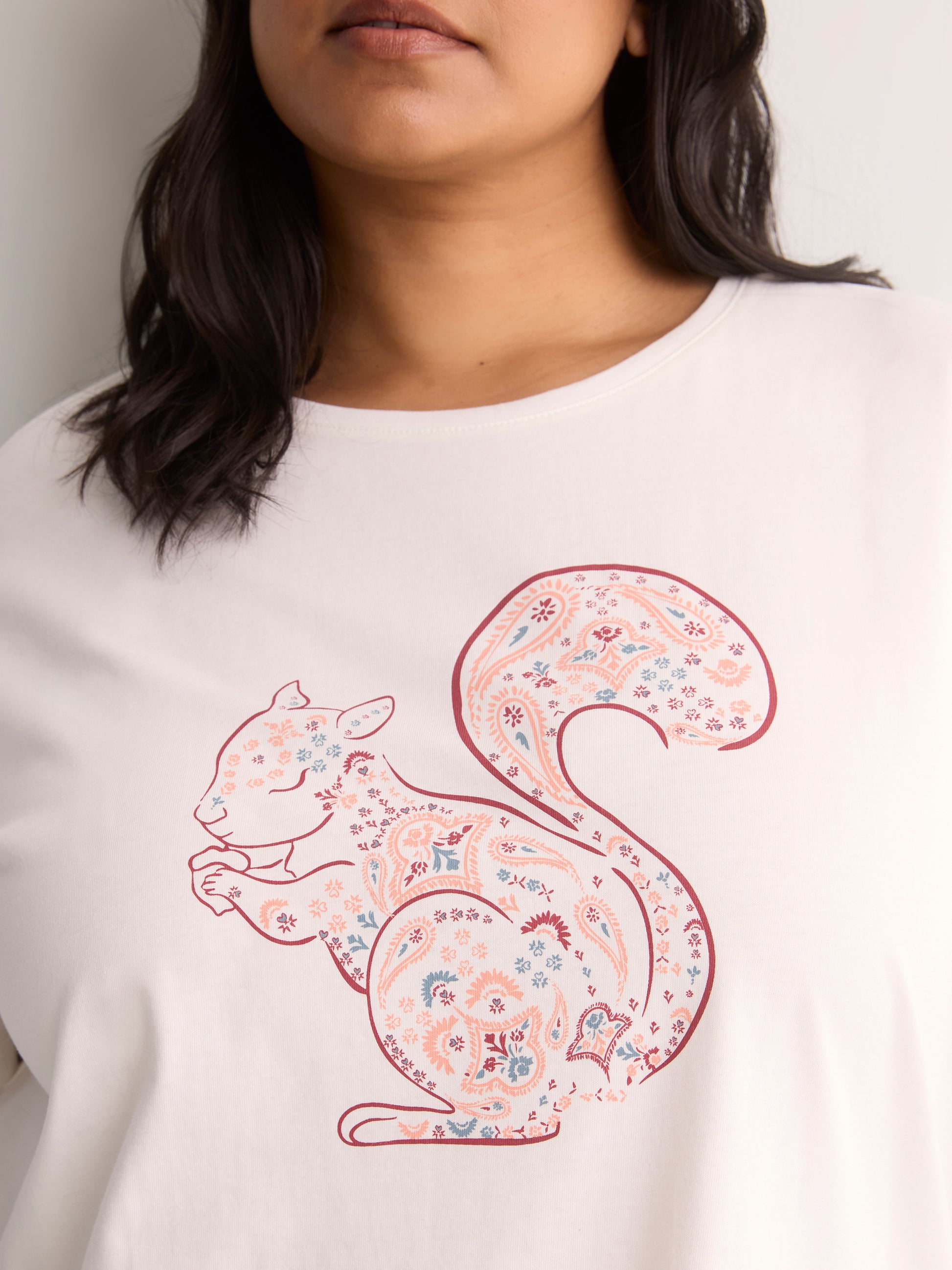 Short-Sleeve Boxy Pyjama Top with Snow White Print - tiVOGLIO