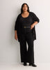 Straight-Fit V-Neck Tunic Cardigan