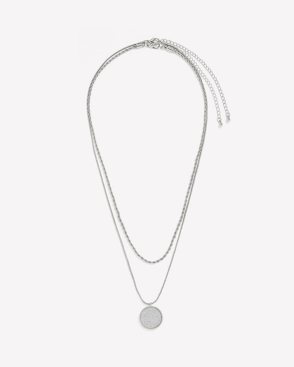 Paper Glitter and Twisted Chain Necklace, Set of 2