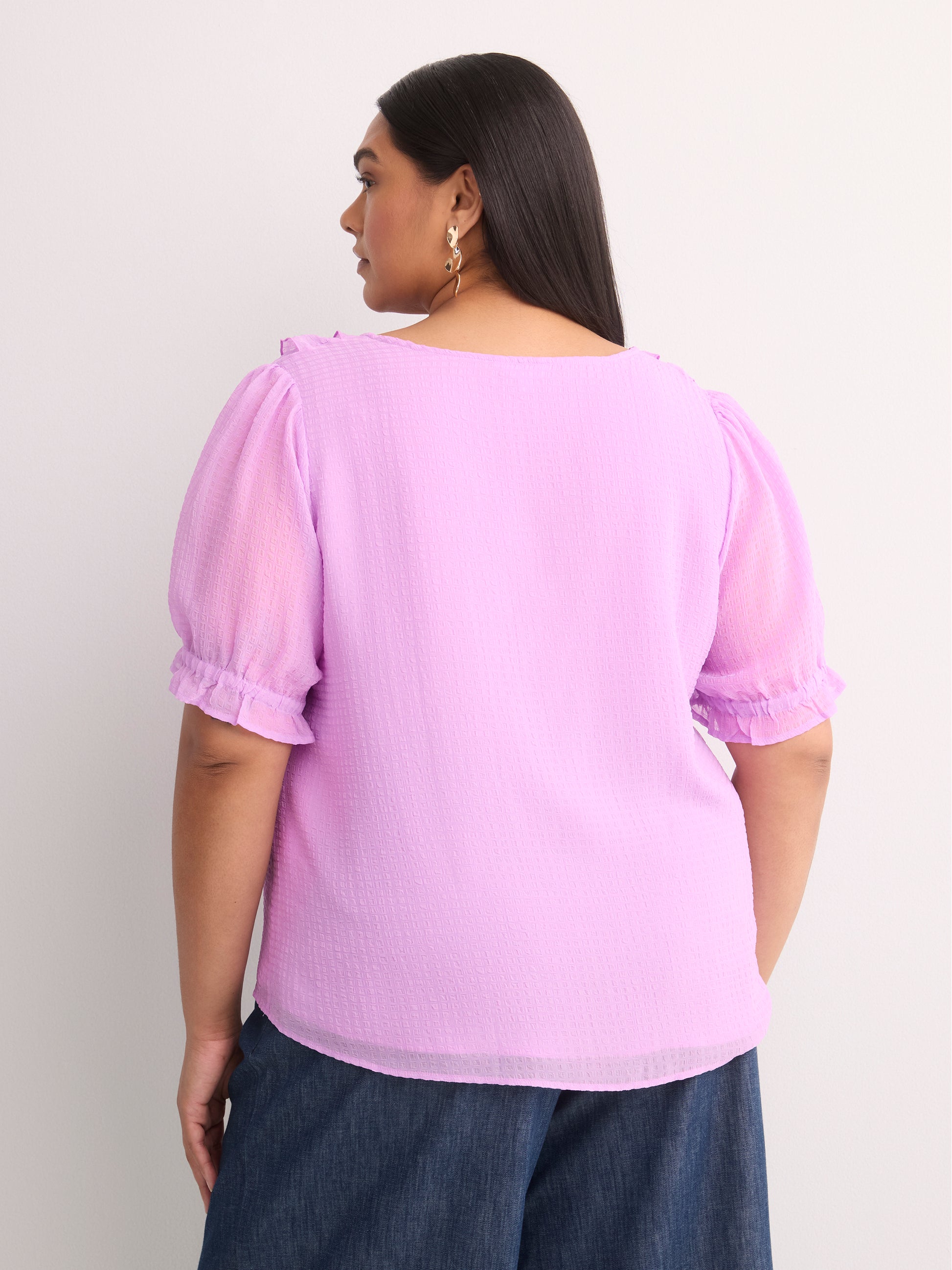 Chiffon Ruffled A-Line Blouse