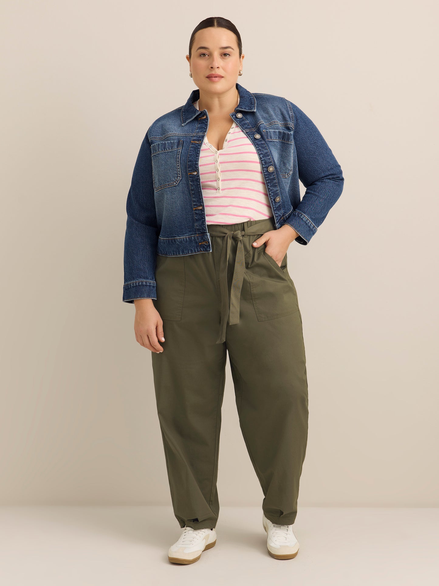 Pantalon en popeline à jambe ballon